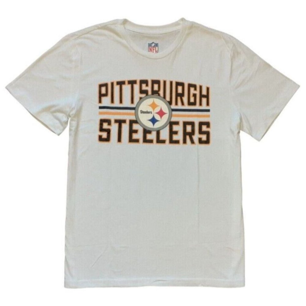 Pittsburgh Steelers Mens G-III Short Sleeve T-Shirt M White Black Gold NEW